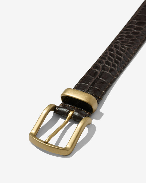 Noah - Croc Embossed Metal Tip Belt - Detail