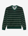 Noah - Evergreen Velour Top - Green / White - Swatch