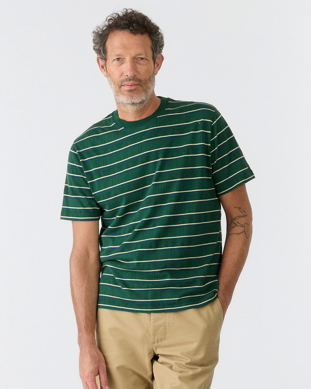 Striped Pointelle Tee